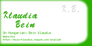 klaudia bein business card